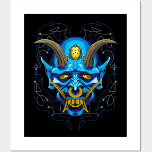 oni mask Posters and Art